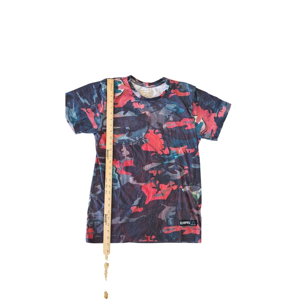 Eleven Paris Mens Life Is A Joke Pharrell 73 Camo Graphic T-Shirt Red Blue M